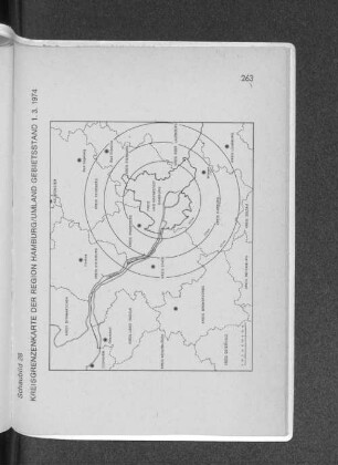 Schaubild 28: Kreisgrenzkarte der Region Hamburg/Umland Gebietsstand 1. 3. 1974