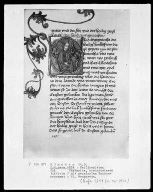 Heiligenleben — Initiale S mit der heiligen Margareta