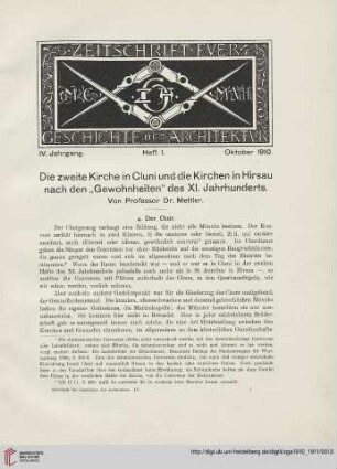 Heft 1 [Oktober 1910]