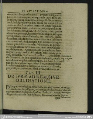 Cap. III. De Iure Ad Rem, Sive Obligatione
