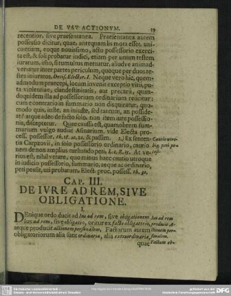 Cap. III. De Iure Ad Rem, Sive Obligatione