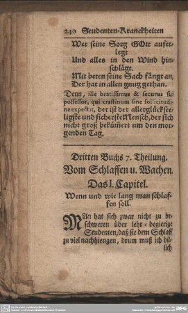 Dritten Buchs 7. Theilung. Vom Schlaffen u. Wachen