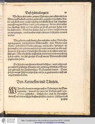 Von Kirmessen und Täntzen