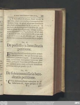 Tit. VI. De fideicommissaria hereditatis petitione.