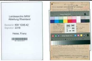 Entnazifizierung Franz Heise , geb. 18.03.1904 (Steinmetz)