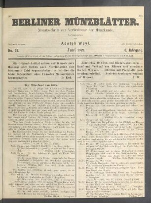 No. 22. Juni 1882