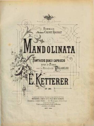 Mandolinata : fantaisie quasi capriccio pour le piano sur la mélodie de Paladilhe ; op. 280