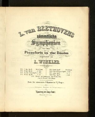 No. 5: L. van Beethovens sämmtliche Symphonien : für das Pianoforte zu vier Händen