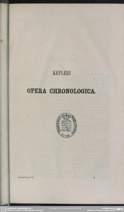 Kepleri Opera Chronologica