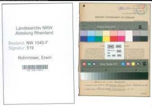 Entnazifizierung Erwin Rohrmoser , geb. 24.05.1903 (Zollsekretaer)