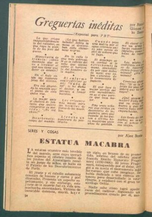 Estatua macabra : Seres y cosas