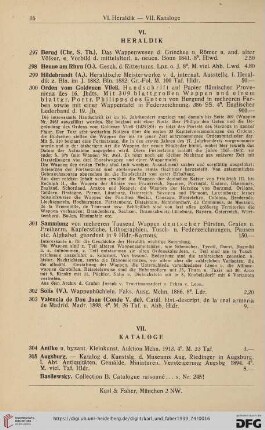 VII. Kataloge (Nr.304-364)