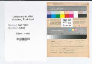 Entnazifizierung Heinz Esser, geb. 10.06.1913 (Kaufm.Angest.)