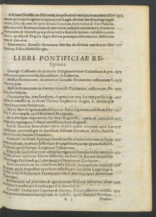 Libri Pontificiae Religionis.
