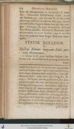 Status ecclesiae.
