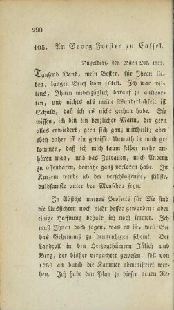 105. An Georg Forster zu Cassel.