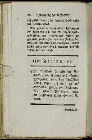 IIIter Zeitpunct.