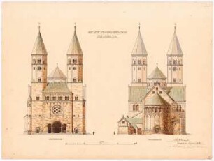 Kirche, Haren/Ems: Vorder- und Choransicht 1:200