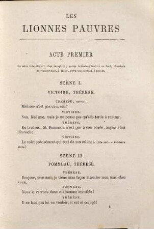Les lionnes pauvres : pièce en cinq actes en prose