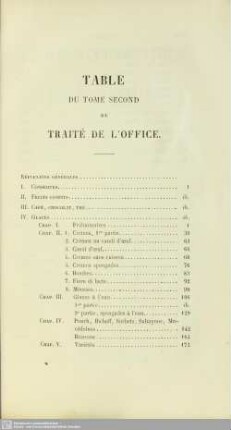 Table du tome second