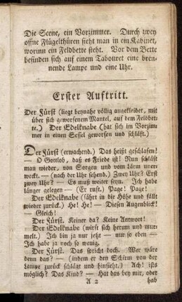 Erster Auftritt. Der Fürst [...] Der Edelknabe [...]