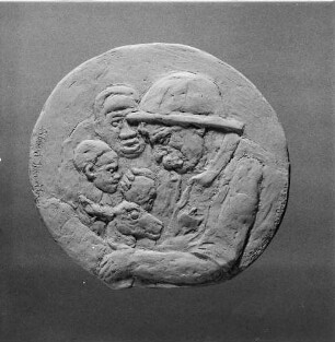 Entwurf für eine Albert-Schweitzer-Medaille : Entwurf für eine Albert-Schweitzer-Medaille. Ton (wohl um 1960; E. Richter). Dresden-Striesen, Borsbergstraße 11, Atelier der Bildhauerin