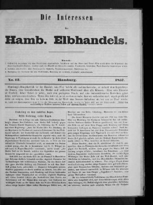 No. 12 Hamburg. 1857.