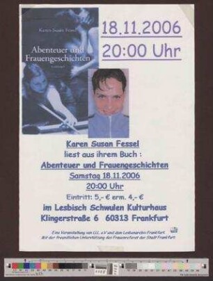 Karen-Susan Fessel liest aus ihrem Buch: : Abendteuer und Frauengeschichten