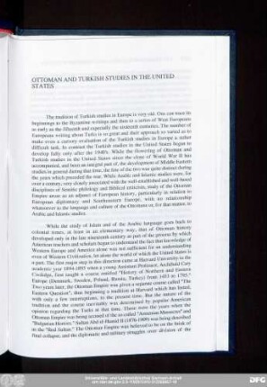 Ottoman And Turkish Studies In The United States