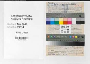 Entnazifizierung Josef Buhs , geb. 02.04.1894 (Kaufmann)
