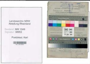 Entnazifizierung Karl Puetzkaul , geb. 22.05.1900 (Prokurist)