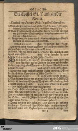Die Epistel St. Pauli an die Römer.