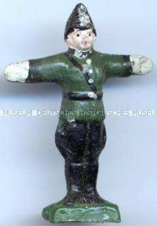 WHW-Abzeichen, Verkehrspolizist: Gesperrt, Straßensammlung im Gau Halle-Merseburg, Tag der deutschen Polizei vom 29.-30. Januar 1938