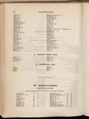 II. Inhaltsverzeichniss alphabetisch geordnet