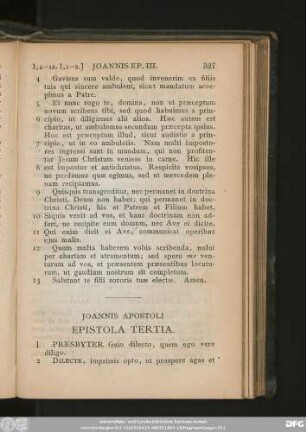 Ioannis Epistola Catholica III.