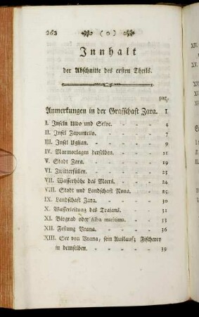 Innhalt der Abschnitte des ersten Theils.