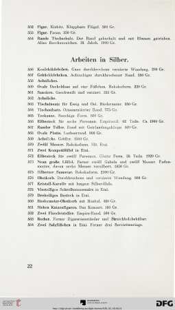 Arbeiten in Silber (Nr. 556-584)