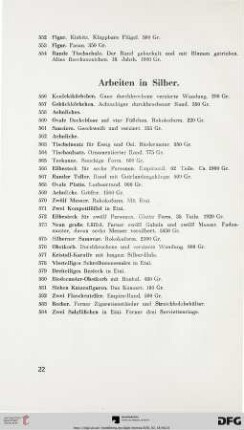 Arbeiten in Silber (Nr. 556-584)
