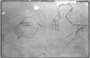 Selbstbildnis beim Zeichnen : Selbstbildnis beim Zeichnen. Kohlezeichnung (nach 1945; E. Richter). Dresden-Striesen, Borsbergstraße 11, Atelier der Künstlerin