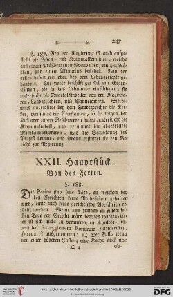XXII. Hauptstück