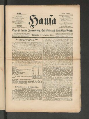 No. 96. Mittwoch, den 2. Februar 1853.
