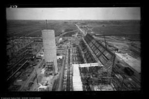 Rundblick vom Turmgerüst Bau Me 103 Dampfkesselhaus, Me 2 Kontaktgasanlage, Me 103 Dampfkesselhaus, Me 104 Kompressorenanlage
