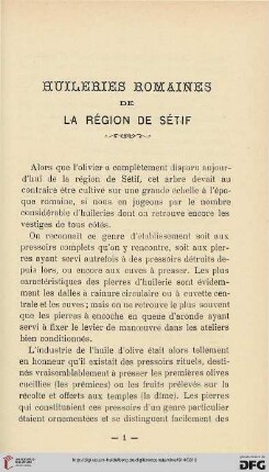 Sér. 5: Huileries romaines de la région de Sétif