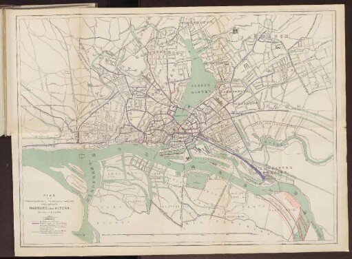 Plan zur Veranschaulichung der Wasserversorgung der Städte Hamburg und Altona.