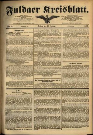 Ausgabe vom Freitag, den 11. Januar 1907.