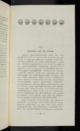 45, VIII. Russland und der Friede
