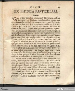 Ex Physica Particulari