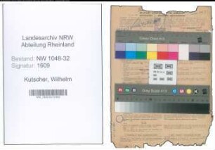 Entnazifizierung Wilhelm Kutscher , geb. 25.08.1895 (Angestellter)