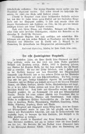 Der erste Handelsgärtner Bergedorfs.