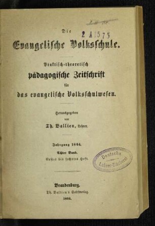 8: Die evangelische Volksschule - 8.1864